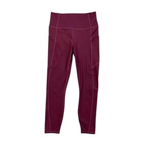 Fabletics Leggings Womens S Small Maroon Pureluxe High Waisted Stash Pockets
